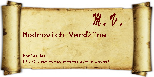 Modrovich Veréna névjegykártya